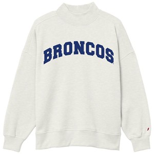 Boise State Women’s Mock Neck Crewneck - Broncos Arch by League Collegiate Wear -  oatmealheather